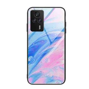 For Xiaomi Redmi K60E Marble Pattern Glass Phone Case(Pink)