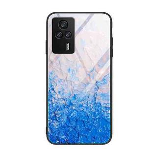 For Xiaomi Redmi K60E Marble Pattern Glass Phone Case(Ocean Waves)