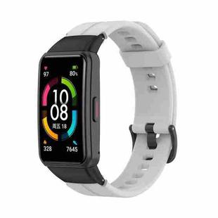 For Honor Band 7 Solid Color Silicone Watch Band(Grey)