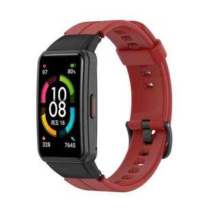 For Honor Band 7 Solid Color Silicone Watch Band(Coral Red)