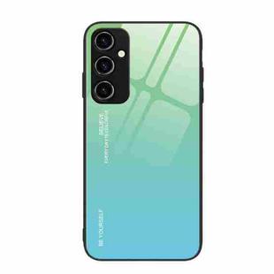 For Samsung Galaxy A14 5G Gradient Color Glass Phone Case(Green Cyan)
