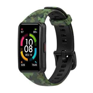 For Honor Band 7 Silicone Watch Band(Camouflage Green)