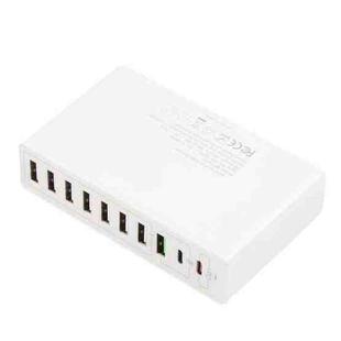MFT-03Q 10 in 1 65W QC3.0 USB Smart Fast Charger, Plug Type:UK Plug(White)