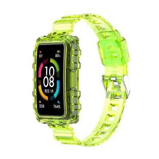 For Honor Band 7 Integrated Transparent Silicone Watch Band(Yellow)