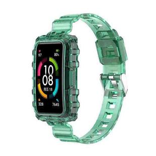For Honor Band 7 Integrated Transparent Silicone Watch Band(Green)