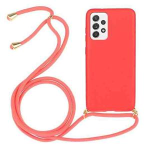 For Samsung Galaxy A23 Wheat Straw Material + TPU Phone Case with Lanyard(Red)