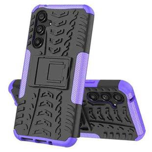 For Samsung Galaxy A54 5G Tire Texture TPU + PC Phone Case with Holder(Purple)