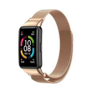 For Honor Band 7 Milan Magnetic Metal Watch Band(Rose Gold)