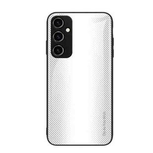 For Samsung Galaxy A54 5G Texture Gradient Glass TPU Phone Case(White)