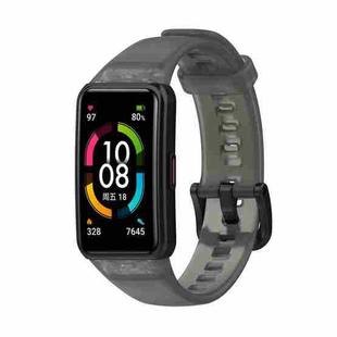 For Honor Band 7 Transparent TPU Watch Band(Black)