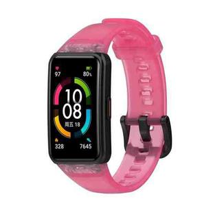 For Honor Band 7 Transparent TPU Watch Band(Rose Red)