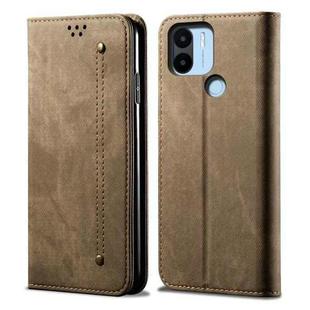 For Xiaomi Poco C50 Denim Texture Leather Phone Case(Khaki)