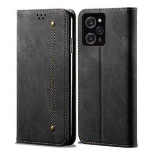 For Xiaomi Poco X5 Pro 5G / Redmi Note 12 Pro Speed Denim Texture Leather Phone Case(Black)