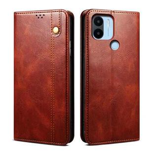 For Xiaomi Poco C50 Oil Wax Crazy Horse Texture Leather Phone Case(Brown)