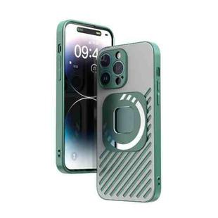 For iPhone 14 Pro R-JUST Square Round Mirror PC+TPU Phone Case(Green)