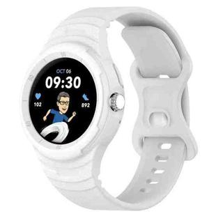 For Google Pixel Watch Leather Texture Silicone Integrated Watch Band(White)