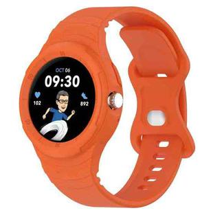 For Google Pixel Watch Leather Texture Silicone Integrated Watch Band(Orange)