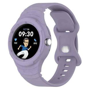 For Google Pixel Watch Leather Texture Silicone Integrated Watch Band(Purple)