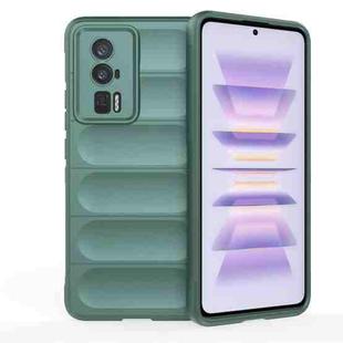 For Xiaomi Redmi K60 Magic Shield TPU + Flannel Phone Case(Dark Green)