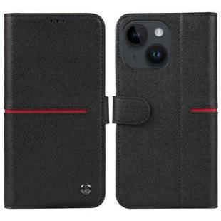 For iPhone 14 Plus GEBEI Top-grain Horizontal Flip Leather Phone Case(Black)