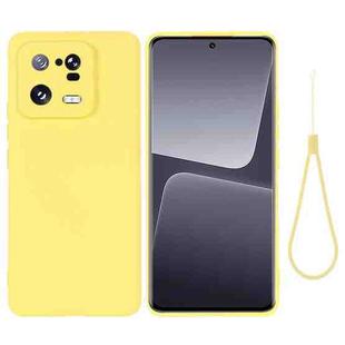 For Xiaomi 13 Pro Pure Color Liquid Silicone Shockproof Phone Case(Yellow)