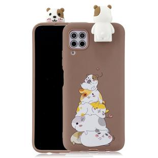 For Huawei P40 Lite Cartoon Shockproof TPU Protective Case with Holder(Stack Of Hamsters)