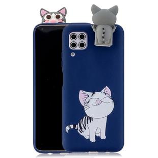 For Huawei P40 Lite Cartoon Shockproof TPU Protective Case with Holder(Licking Cat)
