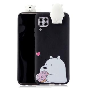 For Huawei P40 Lite Cartoon Shockproof TPU Protective Case with Holder(Big White Bear)