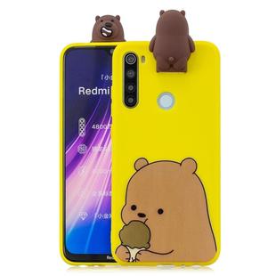 For Xiaomi Redmi Note 8T Cartoon Shockproof TPU Protective Case with Holder(Bracket Brown Bear)