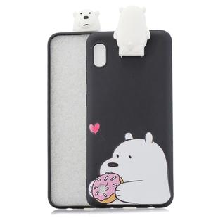 For Galaxy A01 Cartoon Shockproof TPU Protective Case with Holder(Big White Bear)
