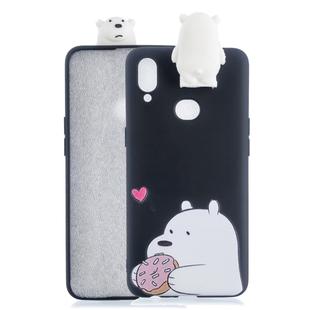 For Galaxy A10s Cartoon Shockproof TPU Protective Case with Holder(Big White Bear)