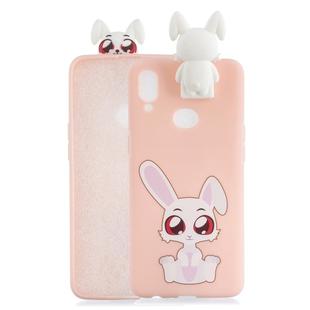 For Galaxy A10s Cartoon Shockproof TPU Protective Case with Holder(Big Eared Rabbit)