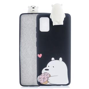 For Galaxy A41 Cartoon Shockproof TPU Protective Case with Holder(Big White Bear)