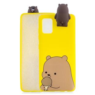 For Galaxy S20 Cartoon Shockproof TPU Protective Case with Holder(Bracket Brown Bear)