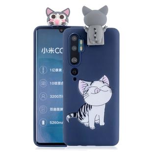 For Xiaomi Mi Note 10 Cartoon Shockproof TPU Protective Case with Holder(Licking Cat)