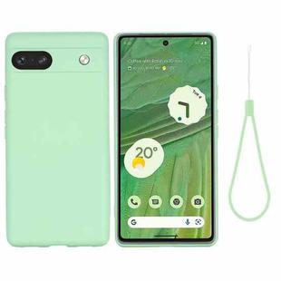 For Google Pixel 7a Pure Color Liquid Silicone Shockproof Phone Case(Green)