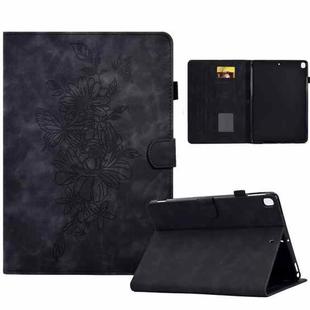 For Samsung Galaxy A7 Lite T220 / T225 Peony Butterfly Embossed Leather Tablet Case(Black)