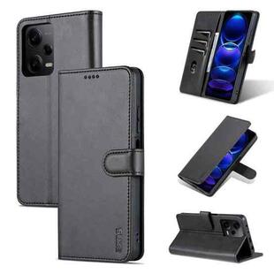 For Xiaomi Redmi Note 12 Pro 5G Global / China / Note 12 Pro 5G Speed / Poco X5 Pro AZNS Skin Feel Calf Texture Flip Leather Phone Case(Black)