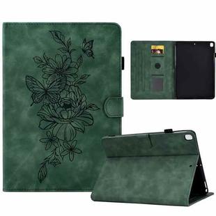 Peony Butterfly Embossed Leather Smart Tablet Case For iPad 10.2 2020/2019 / Air 10.5 2019(Green)