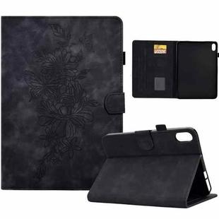 Peony Butterfly Embossed Leather Smart Tablet Case For iPad 10th Gen 10.9 2022(Black)