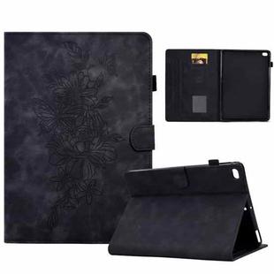 Peony Butterfly Embossed Leather Smart Tablet Case For iPad Air / Air 2 / 9.7 2017 / 9.7 2018(Black)