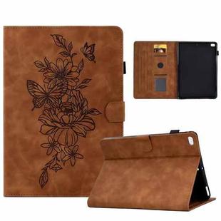 Peony Butterfly Embossed Leather Smart Tablet Case For iPad mini 5 / 4 / 3 / 2 / 1(Brown)