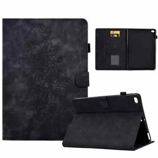 Peony Butterfly Embossed Leather Smart Tablet Case For iPad mini 5 / 4 / 3 / 2 / 1(Black)