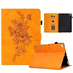 Peony Butterfly Embossed Leather Smart Tablet Case For iPad mini 5 / 4 / 3 / 2 / 1(Khaki)