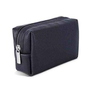 Leather Power Pack Charger Data Cable Mouse Digital Storage Bag(Black)