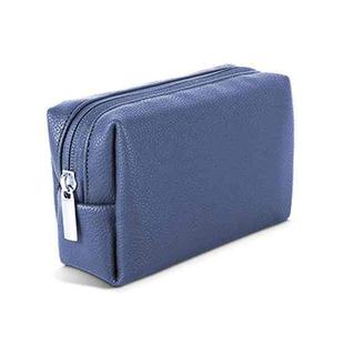 Leather Power Pack Charger Data Cable Mouse Digital Storage Bag(Dark Blue)