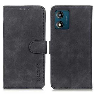 For Motorola Moto E13 4G 2023 KHAZNEH Retro Texture Flip Leather Phone Case(Black)