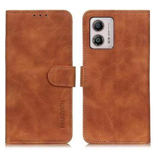For Motorola Moto G53 5G KHAZNEH Retro Texture Flip Leather Phone Case(Brown)
