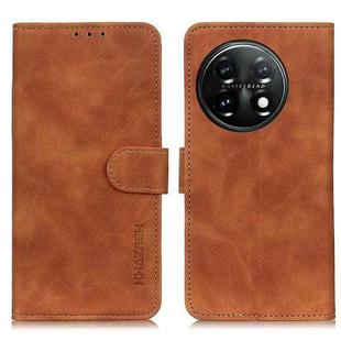 For OnePlus 11 5G KHAZNEH Retro Texture Flip Leather Phone Case(Brown)
