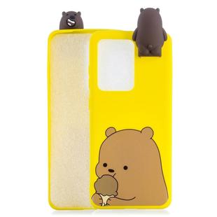 For Huawei P40 Cartoon Shockproof TPU Protective Case with Holder(Bracket Brown Bear)